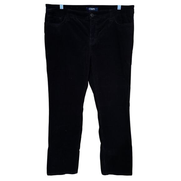 Chaps Madden Straight Leg Women's Dark Brown Corduroy Pants Size 14 - Picture 1 of 8
